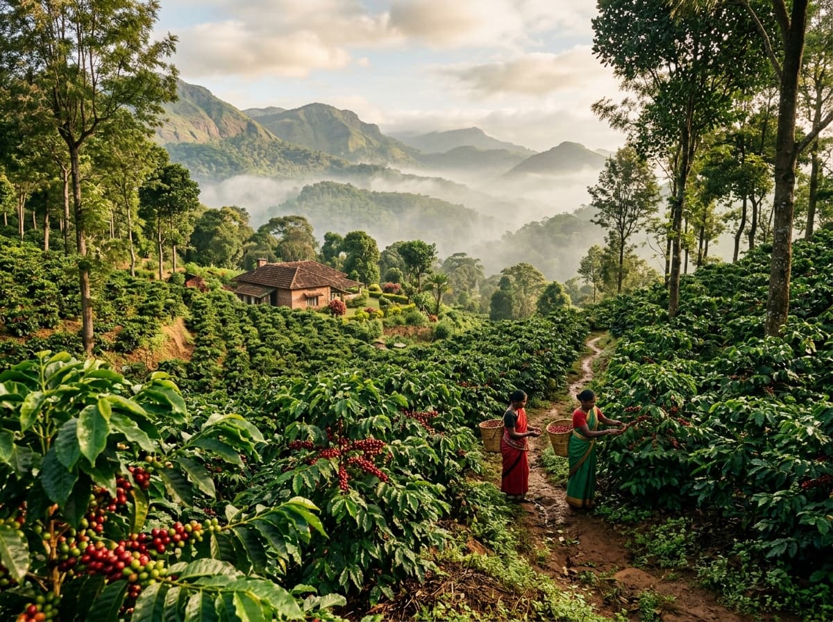 Chikmagalur coffee estate in Karnataka India